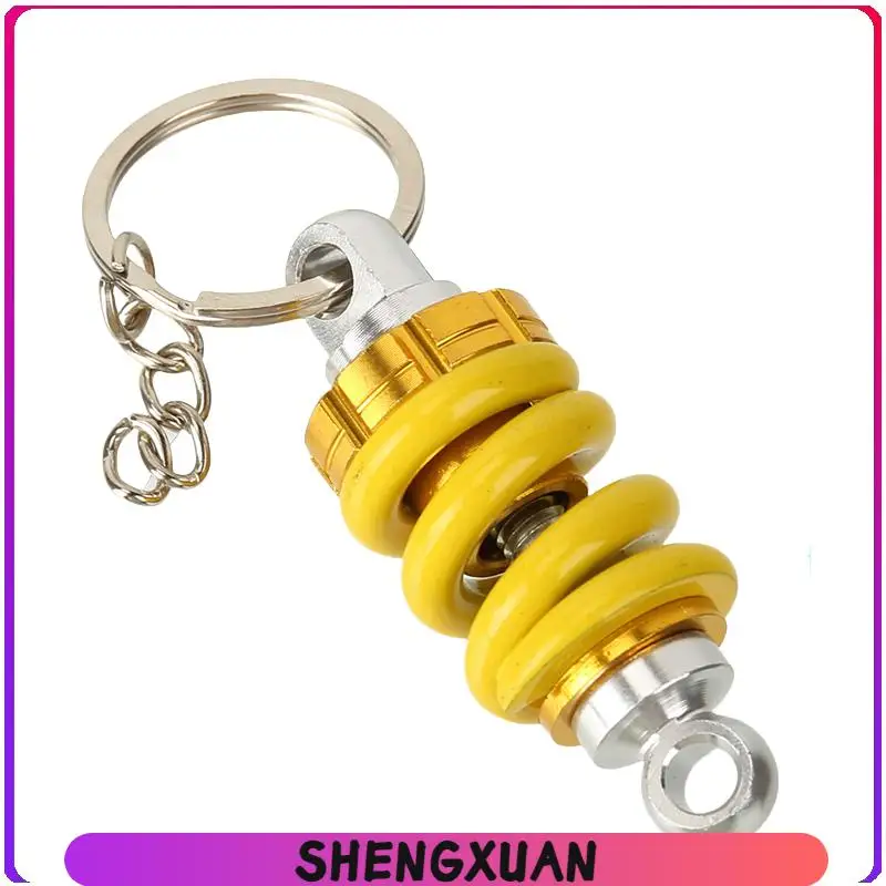 Durable Aluminum Alloy Shock Absorber Key Ring: Automotive Front Strut Pendant Suitable for Cars & Scooters