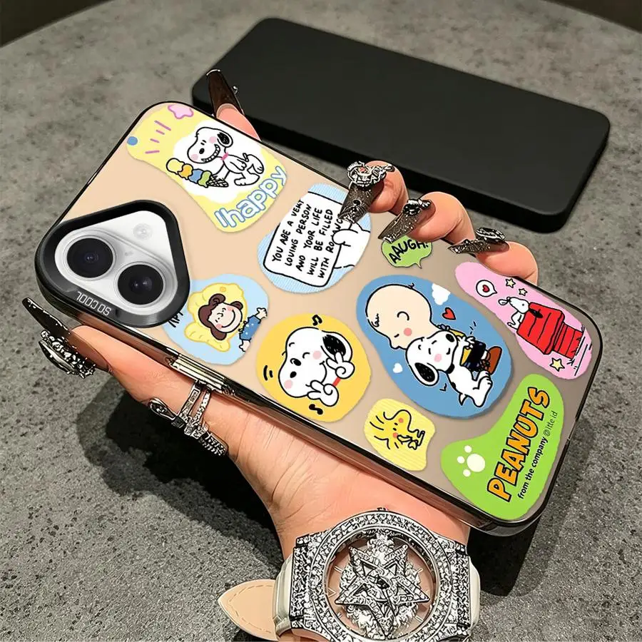 Чехол S-noopys Sticker Case для iPhone 17 Pro Max, 11, 12, 17e, 14, 16, 13 Pro, Air, XR, 15 Plus, задняя крышка для телефона