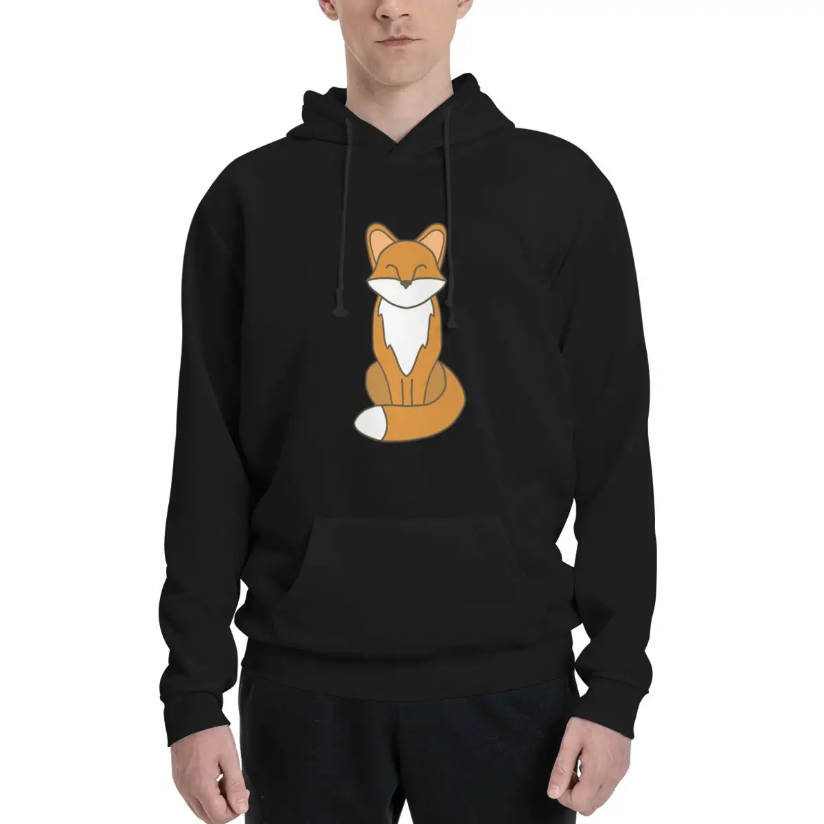 Cute Fox Sitting Hoodies Men's Women Casual Pullover Sweatshirt Harajuku Long Sleeve Clothing Autumn Winter