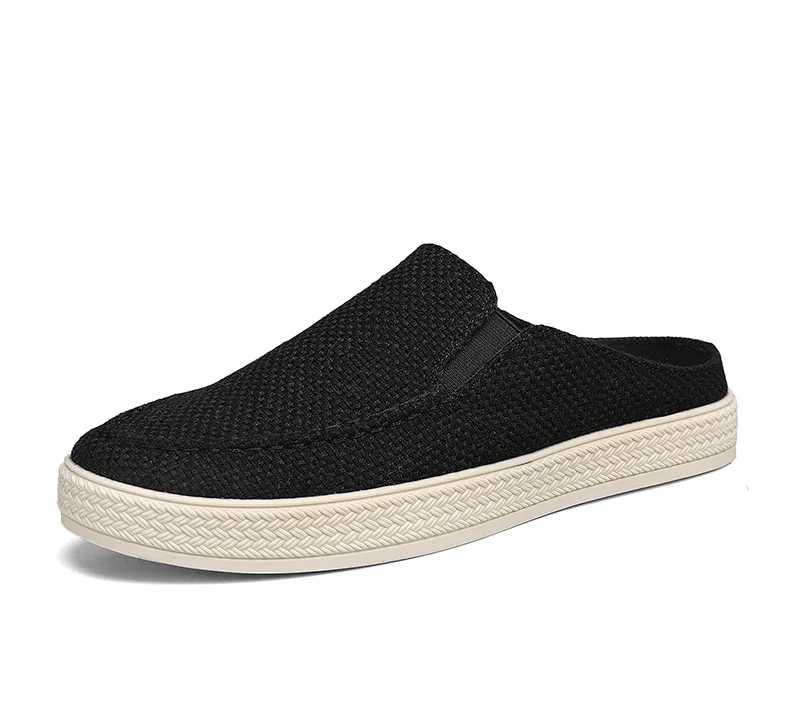 

Outdoor Sandals Mens Half Slipper Summer Casual Shoes Canvas Soft Bottom Lightweight Walking Shoe Vulcanized Shoe