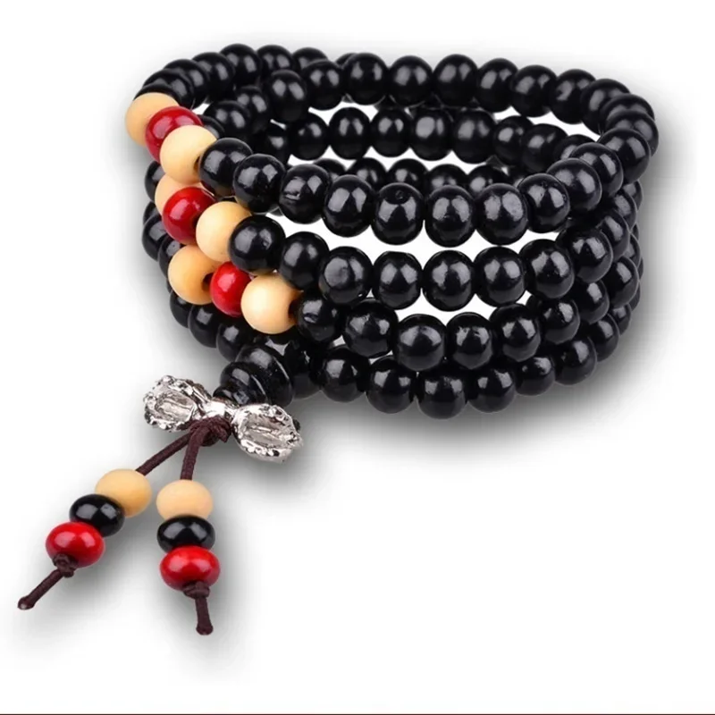 Natural Stone Black Rainbow Obsidian Bracelet Man Women 108 Beads Stretch Bracelets 8mm Fashion Buddha Rosary Buddhist for Lover