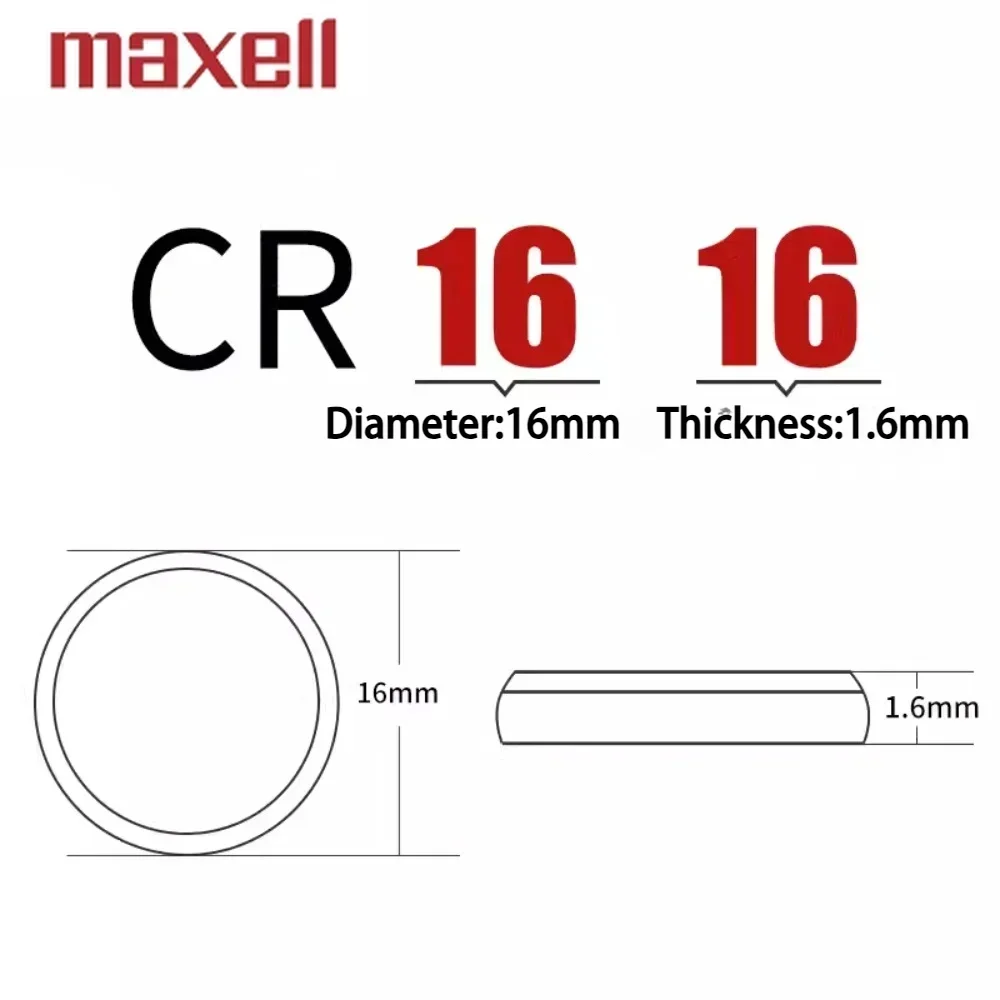 2PCS MaxeII CR1616 Lithium Button Battery Coin Cell Batteries 3V DL1616 ECR1616 LM1616 CR 1616 for Watch Toy Remote Car Key