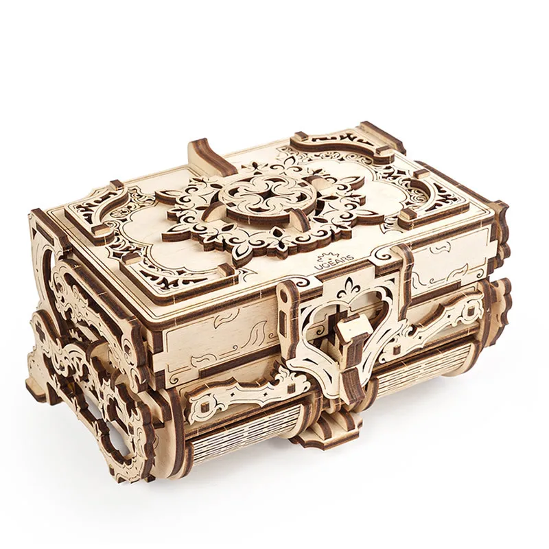 

Three-dimensional wooden puzzle mechanical transmission model perpetual calendar treasure box antique jewelry box