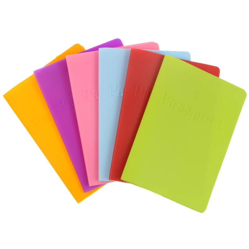 1Pc Business Cards Women Men Passport Holder Leather Bags Passport Cover Silicone Documents Folder