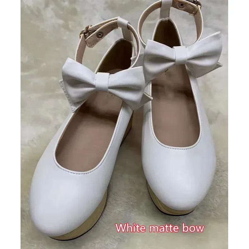 2022 Baru Bersol Keras Serat Kayu Bersol Tebal Paku Keling Hak Tinggi Sepatu Kuda Goyang Lolita Wanita