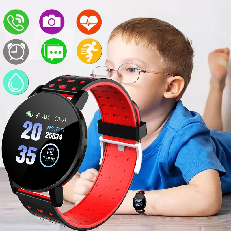 Sports Smart Watch Children's Led Digital Clock Waterproof Smartwatch Kids Heart Rate Monitor Fitness Tracker Watch Boy and Girl