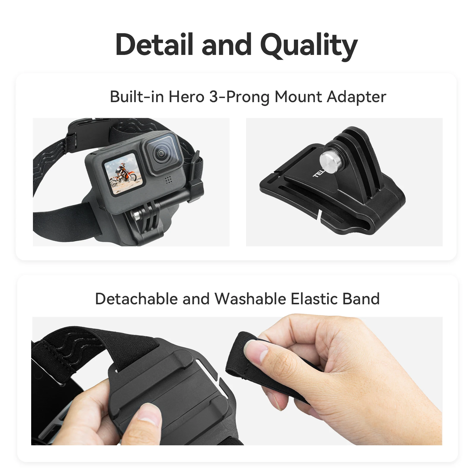 TELESIN 2 in 1 Head Strap Hat clip for Gopro 12 hero 11 10 9 8 7 Accessories Head Belt Strap Mount For Insta360 DJI OSMO Action