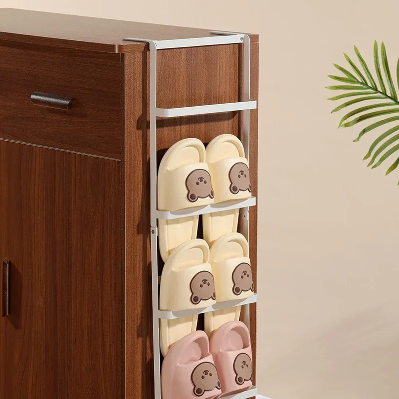 Side Hanging Slipper Rack Metal Wall Hanging Shoe Organizer Simple Household Door Frame Shoe Rack for Space-Saving Storage
