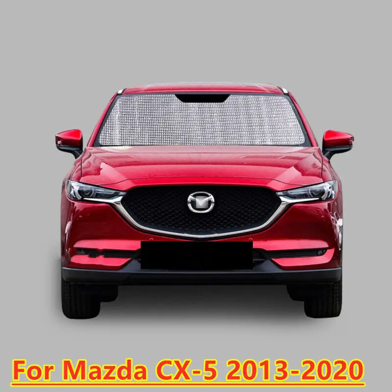 

Front Windshield Thick Privacy Interior Sunshade Aluminum Foil UV Protection For Mazda CX-5 2013-2020