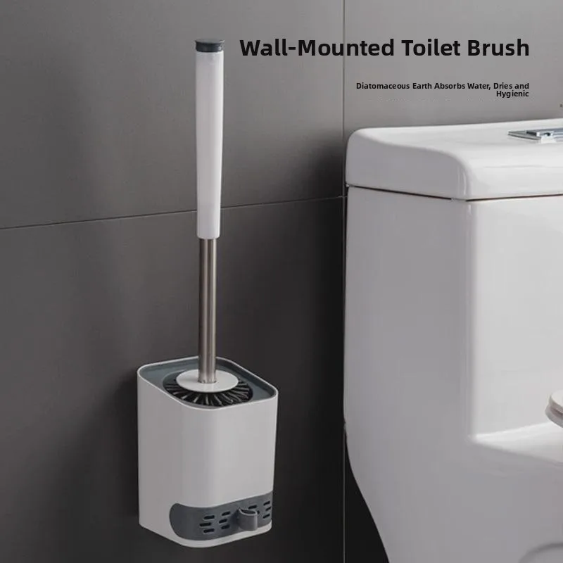 

Настенная щетка для унитаза из нержавеющей стали без мертвых зон с подставкой, для домашнего использования, инструмент для чистки унитаза в ванной комнате