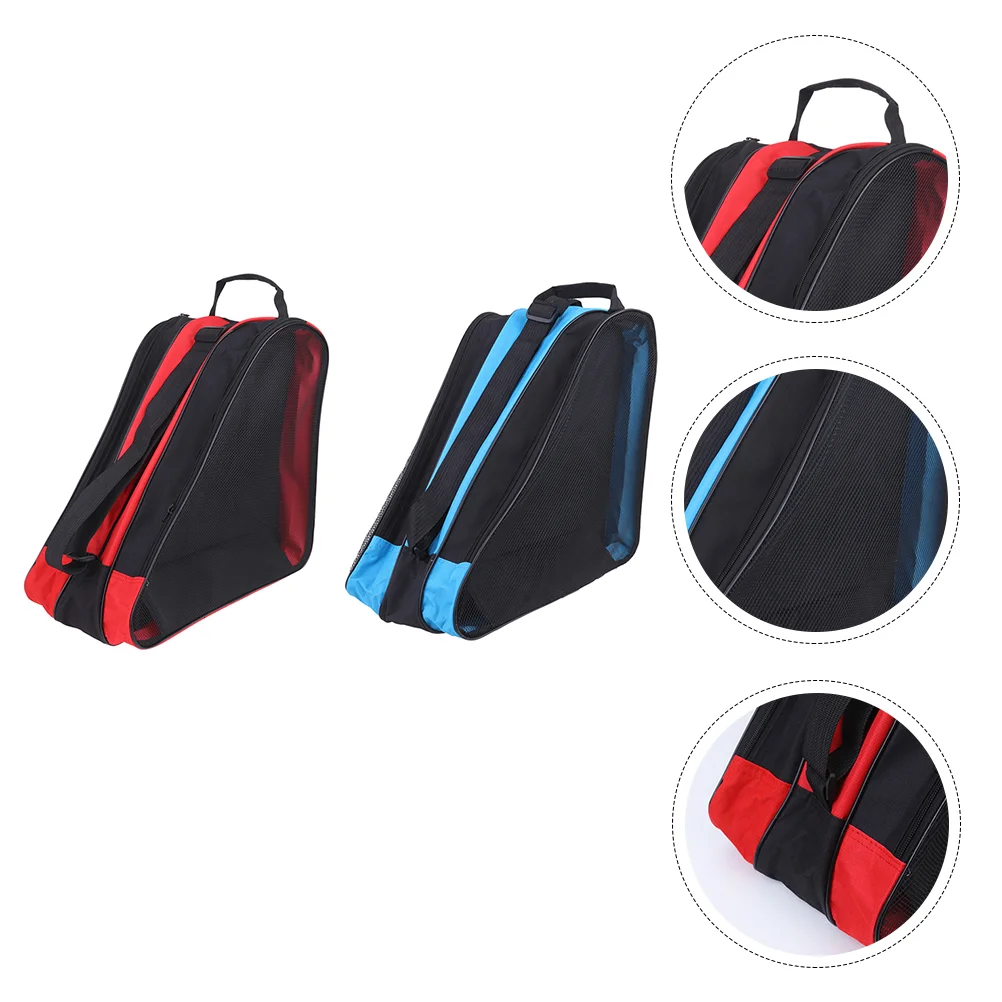 

2 Pcs Roller Skating Storage Bag Skate Handbag Shoulder Ice Thicken Tote Oxford Cloth