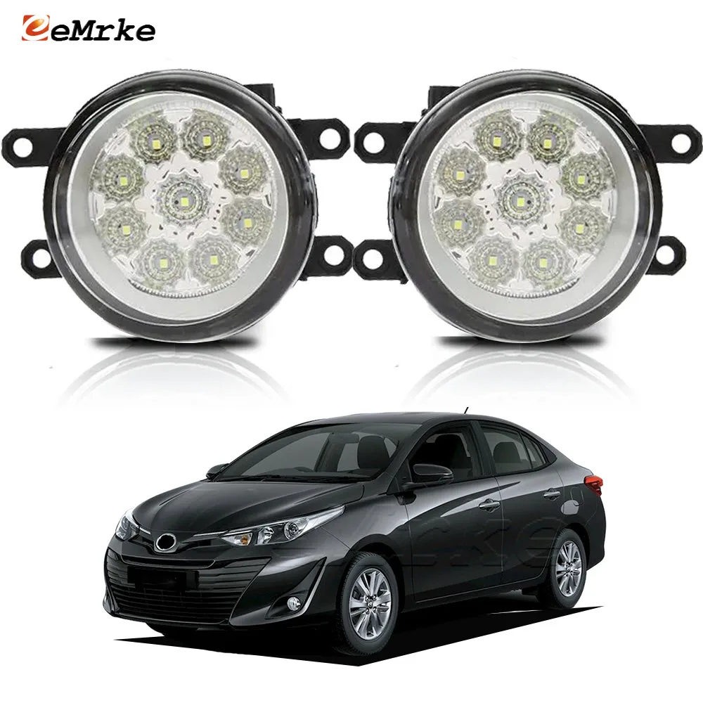 Upgrade Led Fog Lights Assembly DRL for Toyota Yaris Ativ / Yaris Cross 2016 2017 2018 2019 Car PTF Front Daytime Running Light