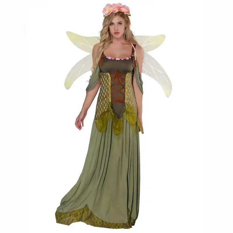 

Women Fairy Costume Forest Princess Costume Adult Halloween Fairy Tale Godmother Costumes