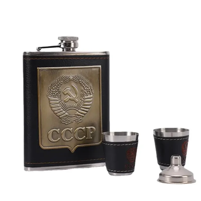 

Stainless Steel Pocket Hip Flask Russian Wine Set Portable Alcohol Drink Pot Travel Outdoor Whiskey Liquor Bottle Men Gift Wine