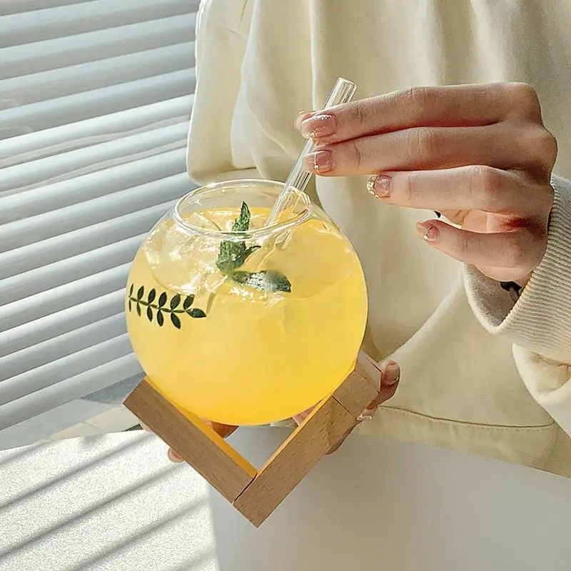 Antibacterial Glass Cup Summer Water Coffee Drink Beverage Cup Unique Design Dining Hall Fruit Juice Glass Cup for Women