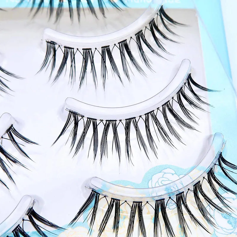 5 paires de faux cils de maquillage longs et épais, photogéniques, bande dure, grappe faite à la main, outils cosmétiques en forme de V