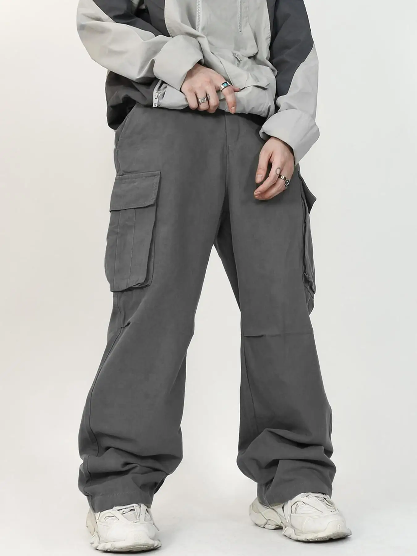 Pantalon de travail ample et droit pour hommes, vêtements de travail décontractés, Style européen et américain avec poches, nouvelle collection 2025