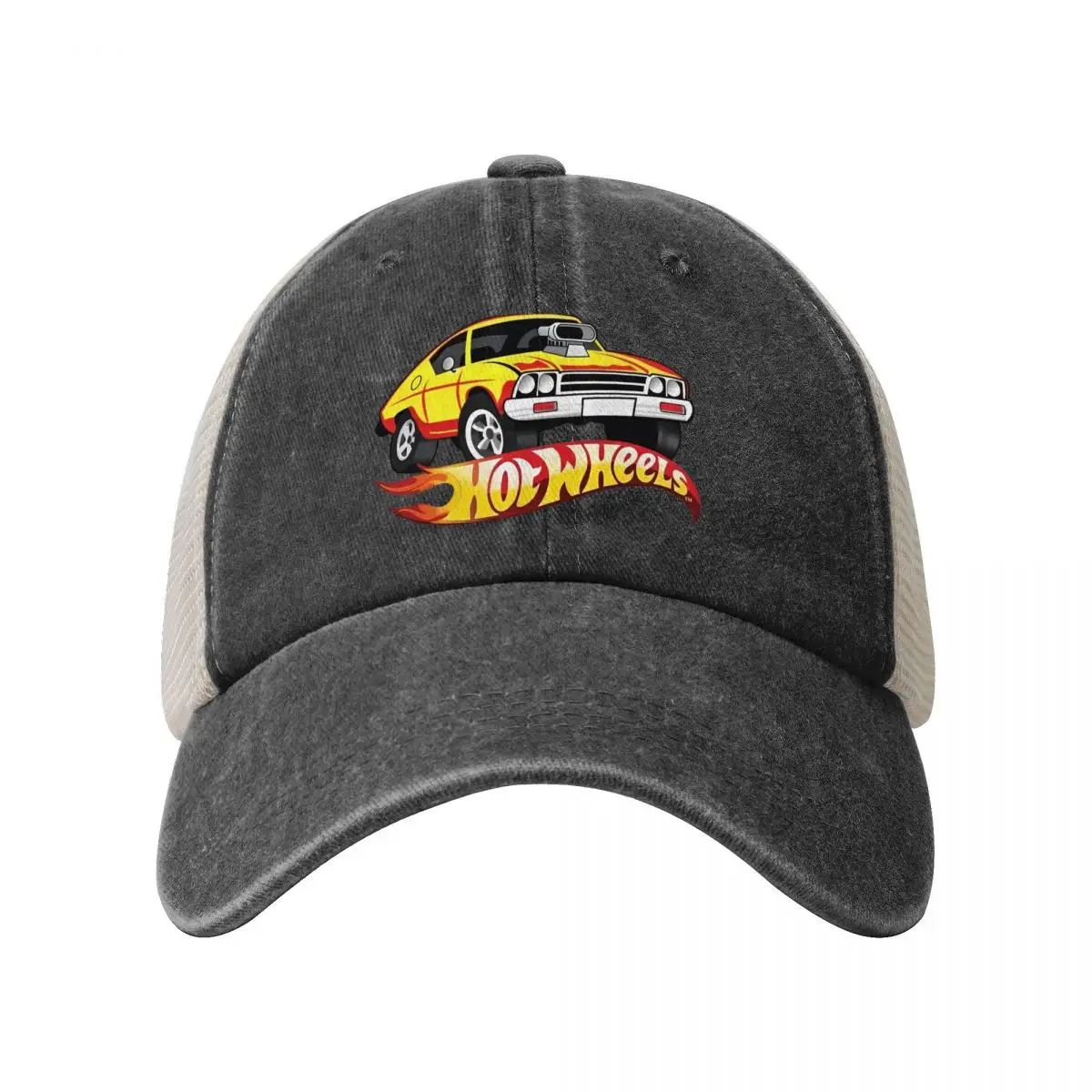 HotWheels Cartoon Toy Car Baseball Cap American y2k Retro Women Men Mesh Trucker Hat Wholesale Print Outdoor Gym Baseball Caps