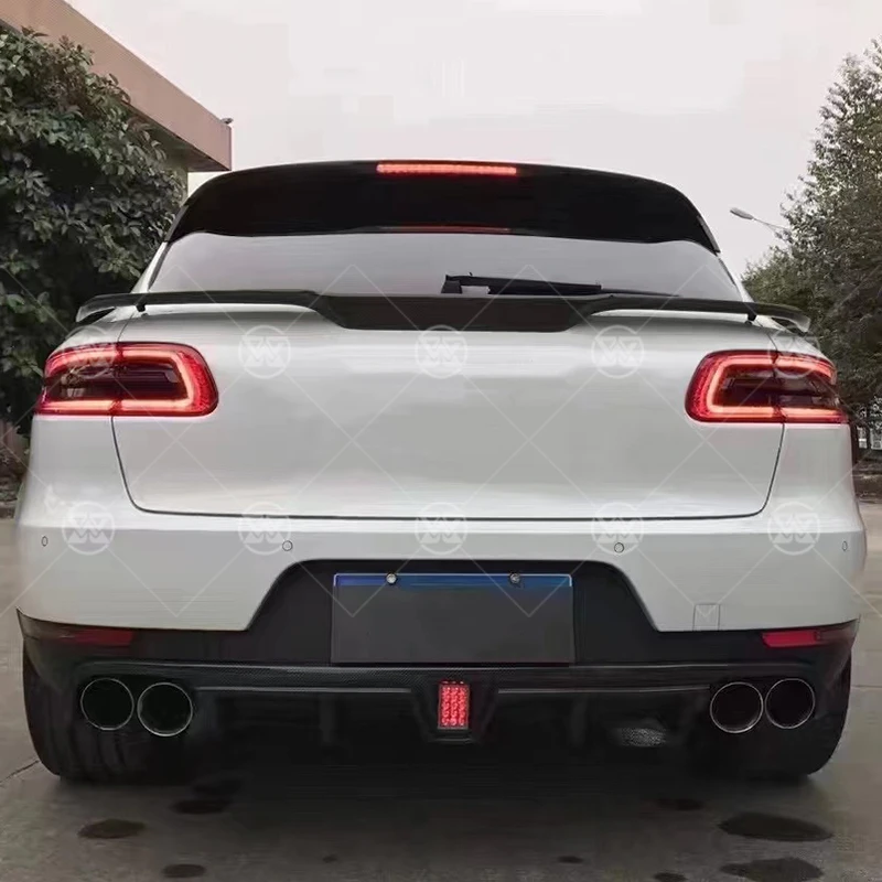 Carbon Fiber Rear Bumper Lip Diffuser Spoiler Splitter For Porsche Macan Rear Lip Apron Guard Body Kit Accessories