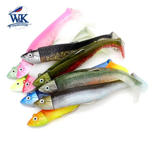 Imagen 2 del producto Texas Black Minnow M07 para pesca de lubina y Walleye, señuelo suave de 7 cm, 6,5g, cabeza sin malezas, señuelo de sábalo súper suave con 1 0 Worm Ho