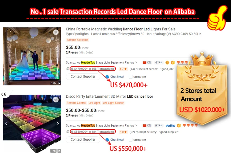 Used Lighted Snap Lock Platform Led Sensacell Interactive  Dance Floor for Sale