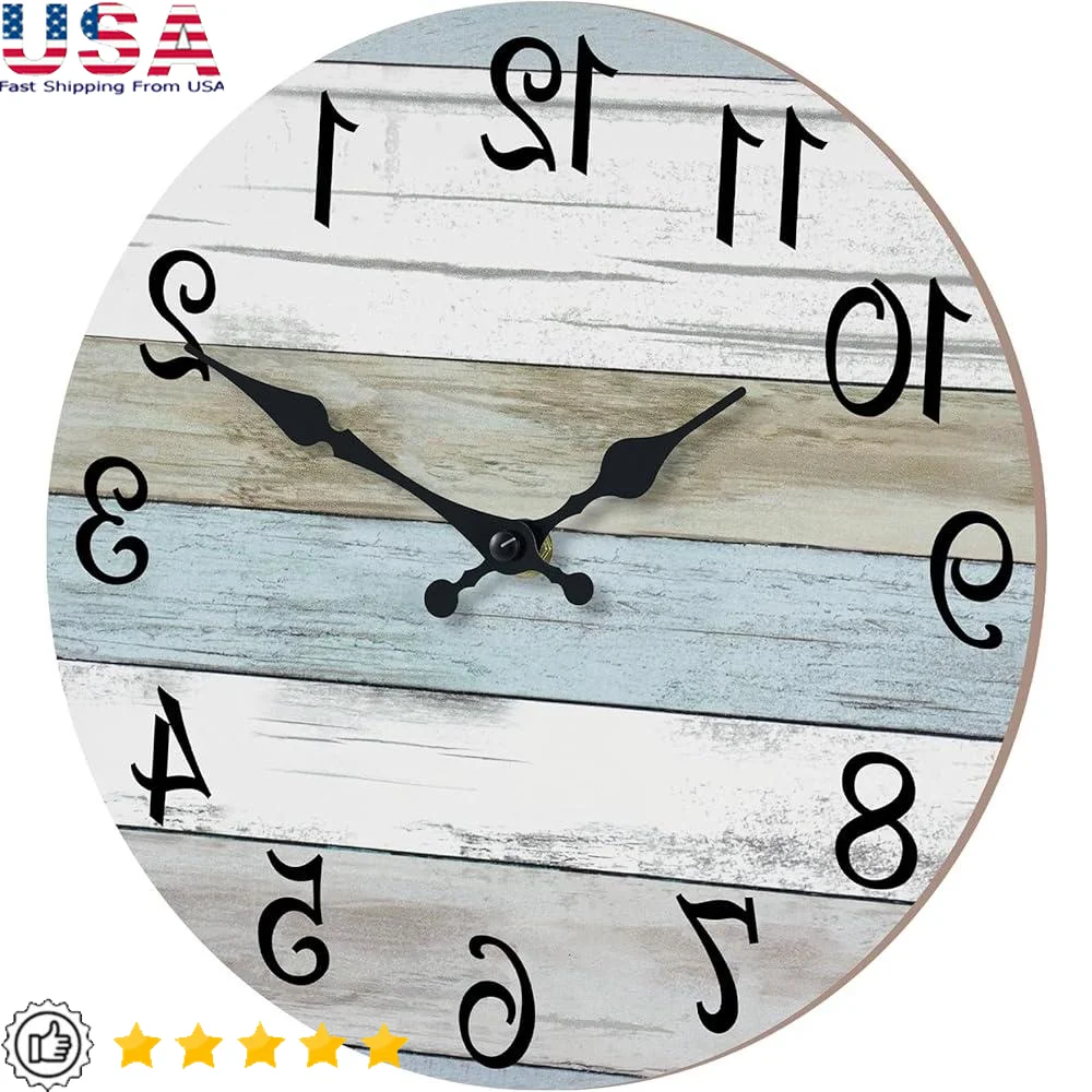 

Silent Non Ticking Wall Clock 16 Inch Rustic Wooden Decorative Clock Battery Operated Easy Read Home Office Living Room