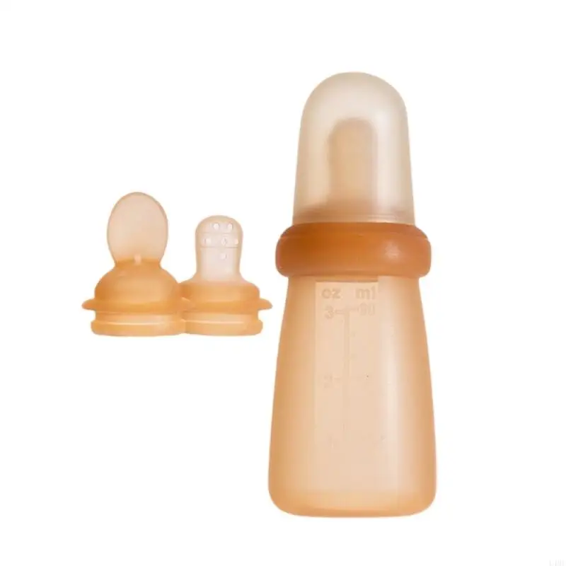 

Reusable Baby Dispenser Spoons 3 in 1 Design Silicone Squeeze Feeding Bottle for Infants Soft Feeding Tool L4MC