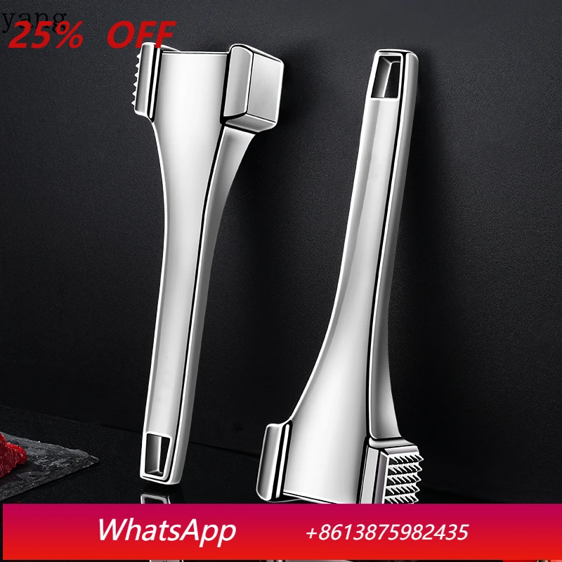 LMM Deluxe Stainless Steel Steak Hammer Ergonomic Kitchen Cooking Tools with Meat Tenderizer