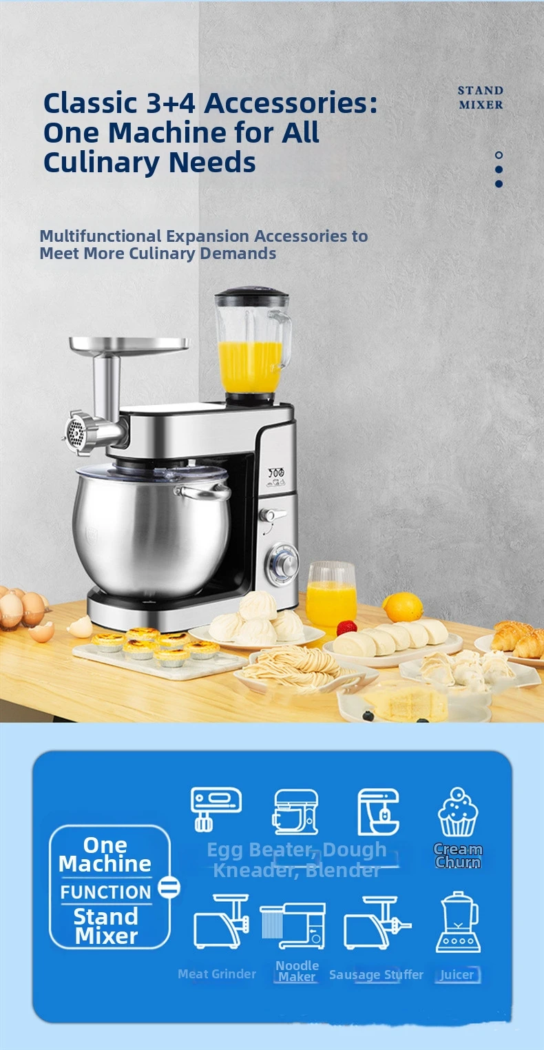 12L Gewerbliche Standmixer, Teigkneter & Rührbesen, Hochleistungs-Küchenmaschine Professioneller Chefmixer mit Edelstahlschüssel – Detail 8
