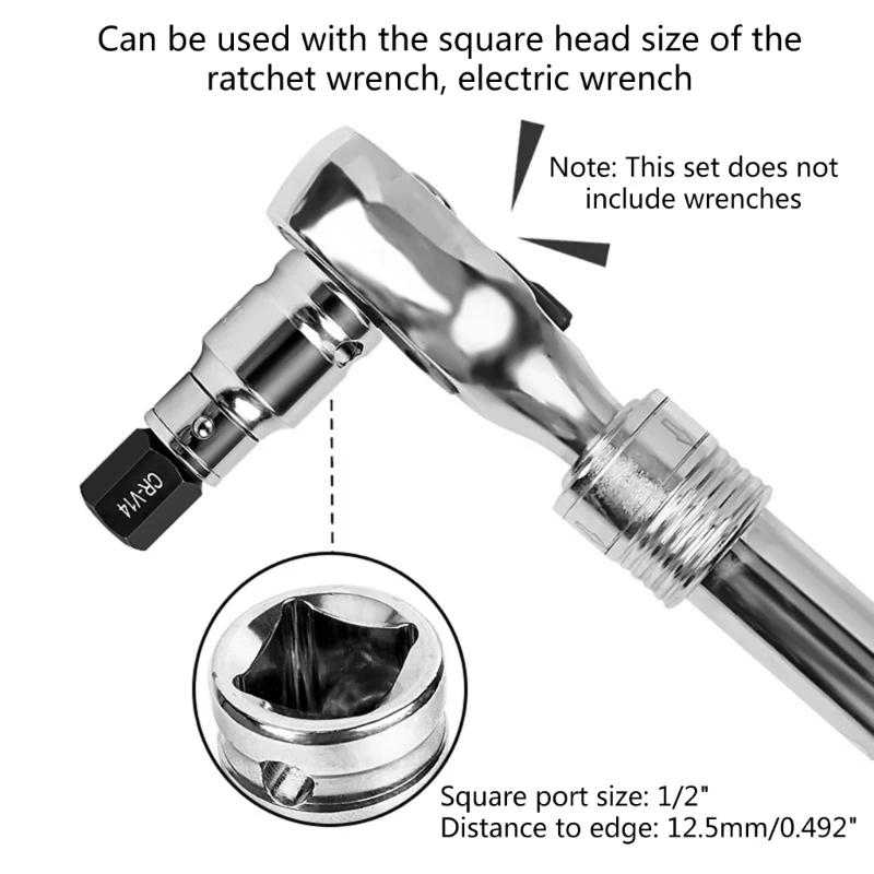 1/2-Inch Drive Impact Socket Set, 14 Pieces,Hexagon Drive Bits 1/2 Inch Socket Set Allen Key Bit In Case 3-24mm