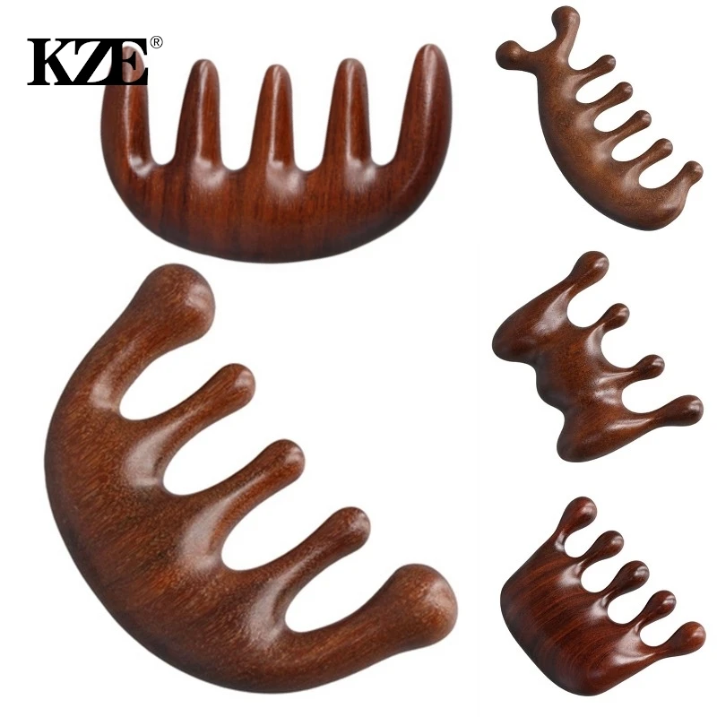 

Sandalwood Hair Comb Scalp Relax Acupoint Massager Portable Wooden Handle Comb Anti-static Styling Tool