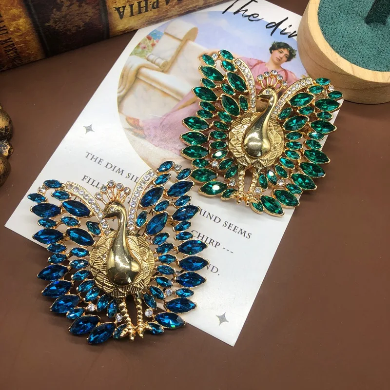 retro full-diamond peacock brooch pretty acessórios femininos women's suit coat corsage jewelry pin