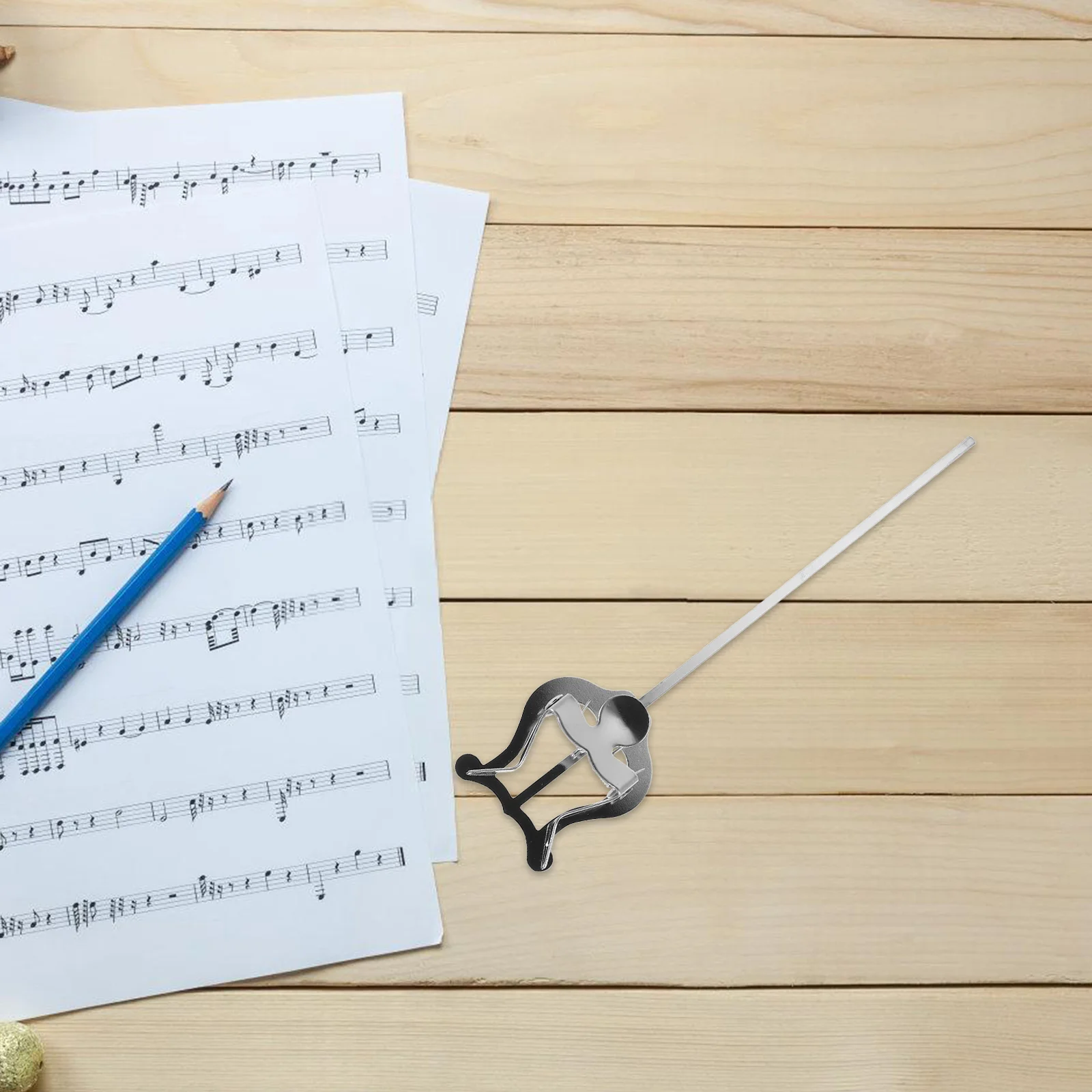 

Portable Lyre Sheet Music Clip Silver Metal Sax Clarinet Holder Secure Clamp for Alto Tenor Saxophone Marching Band Instrument