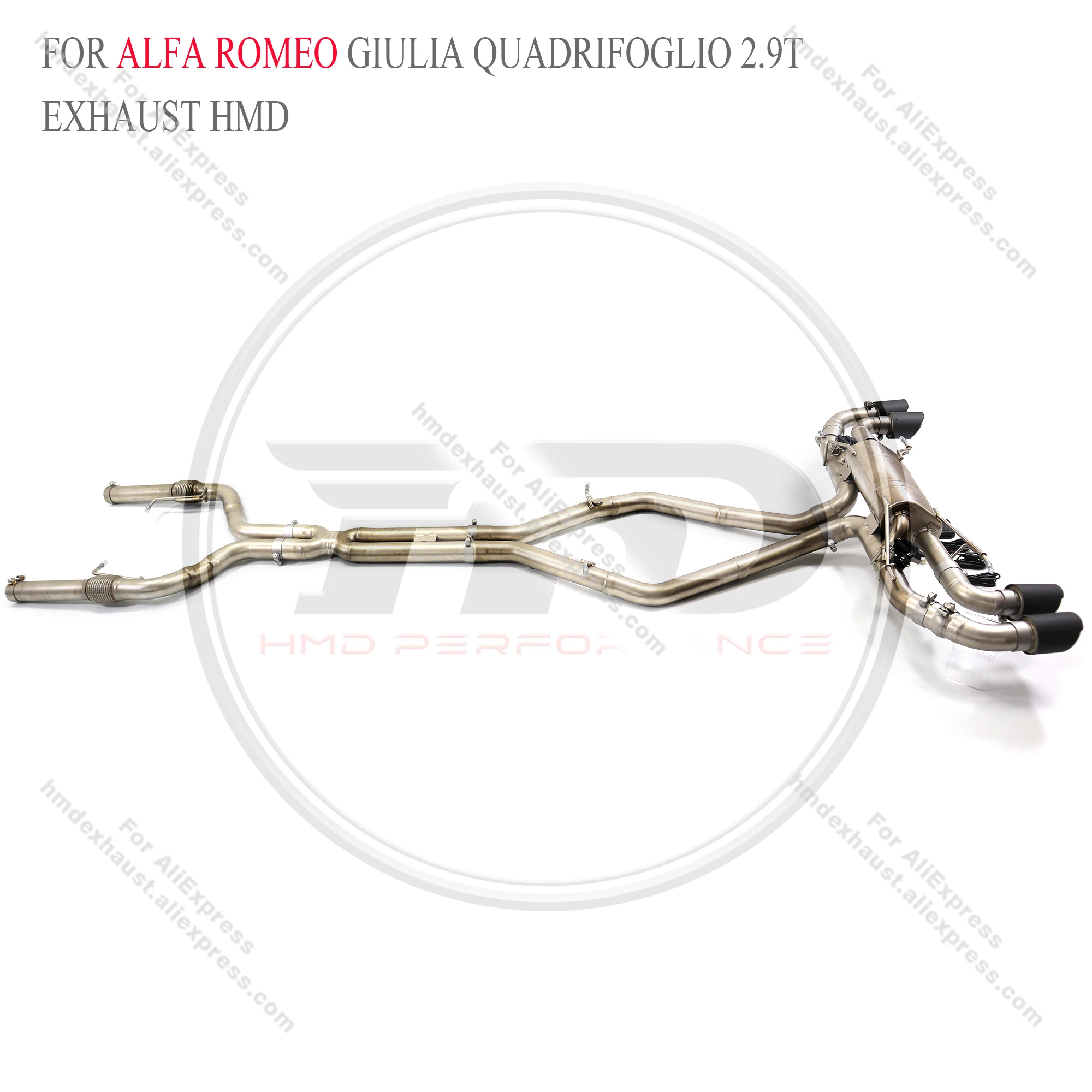 HMD Catback for Alfa Romeo Giulia Quadrifoglio 2.9T Exhaust System Stainless Steel Performance Valve Muffler Car Accessories