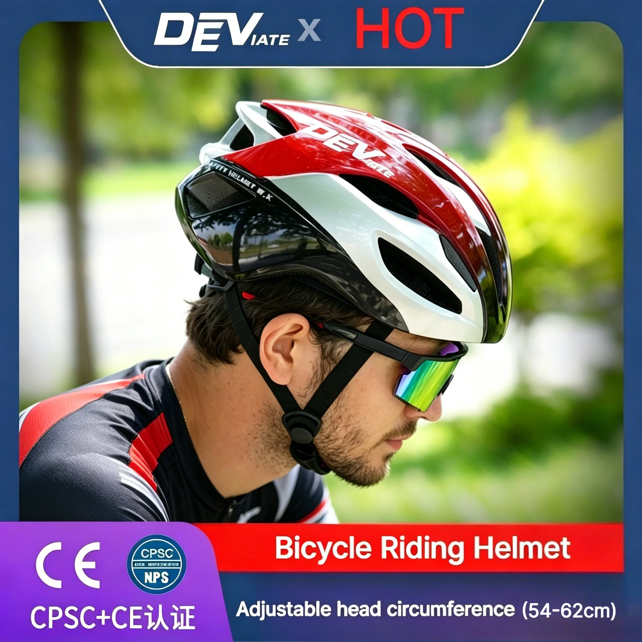 DEVIATE  Aerodynamic Road Bike Helmet Porous Ventilation Breathable Bicycle Helmet EPS Protect Head Safety Cycling Helmet