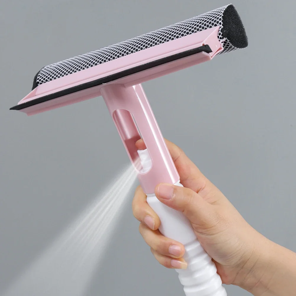 3 In 1 Window Cleaning Brush with Water Spray Bottle Glass Washing Brush Hangable Multifunctional for Household Cleaning Tool