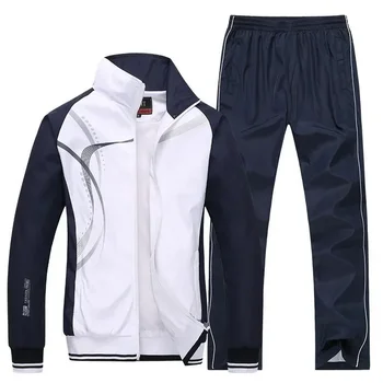 Mannen Sportkleding Nieuwe Lente Herfst Trainingspak 2-delige Sets Sport Jasje + Broek Sweatsuit Mannelijke Mode Print Kleding Maat L-5XL
