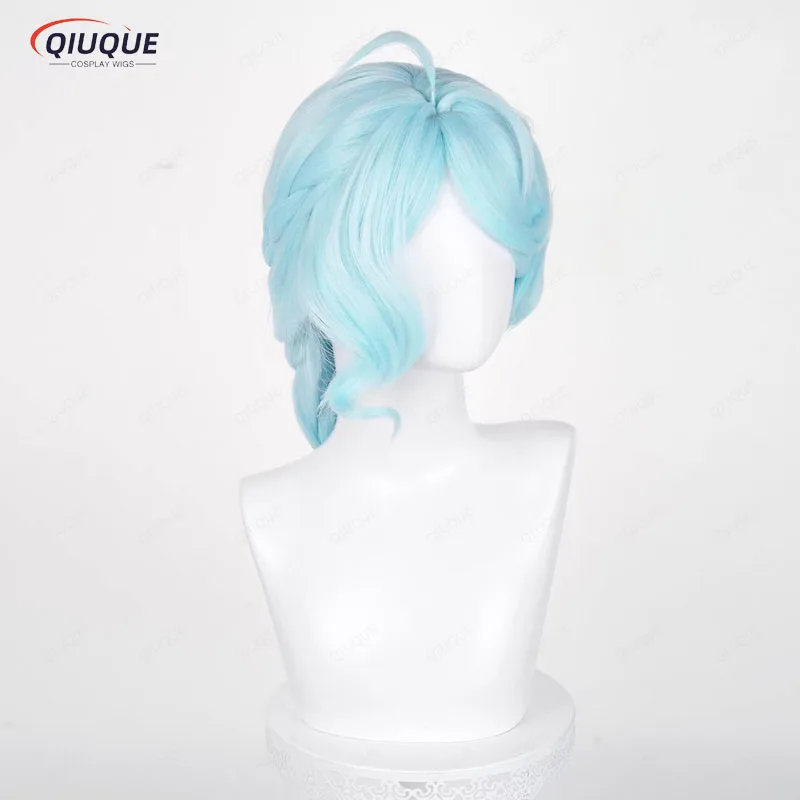 

Seed Wig Long Braided Blue Color Highlights Cosplay Synthetic Wig Heat Resistant Hair Halloween Wigs + Wig Cap
