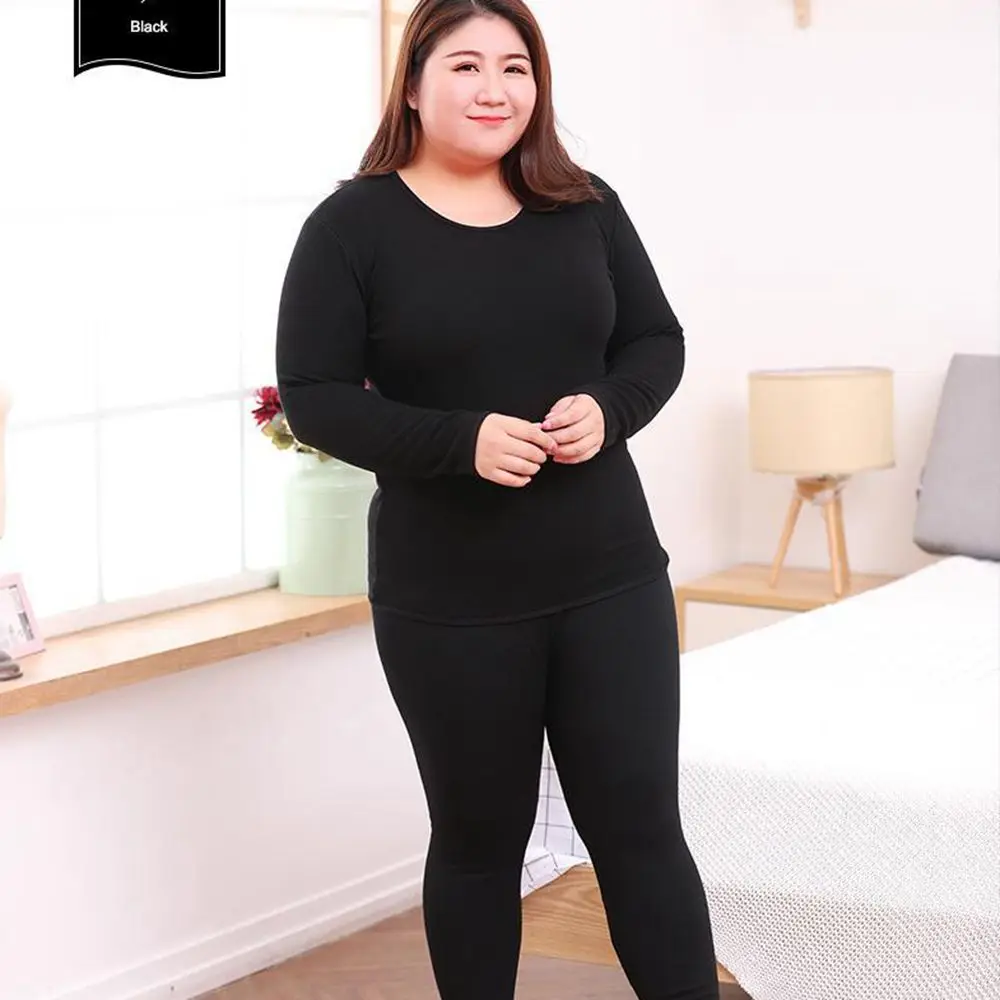 Plus Size 5XL Autumn Winter Women\'s Sleepwear Set Long Sleeve Tops Solid Color Pajamas Set For Women Homewear Pyjamas Femmes Top