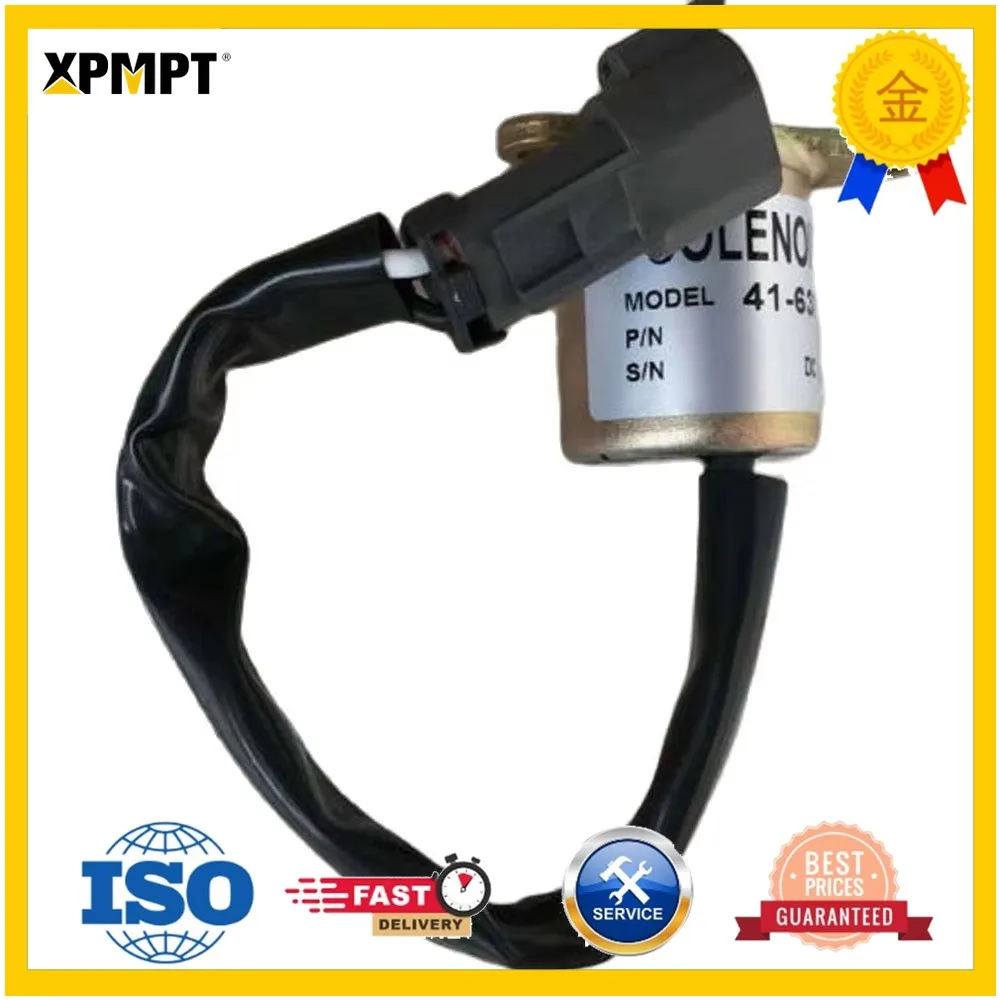 12V Engine Fuel Stop Solenoid TK41-6383 TK41-6306 41-9100 Fits Yanmar 4TNE84 4TNE88 Thermo King