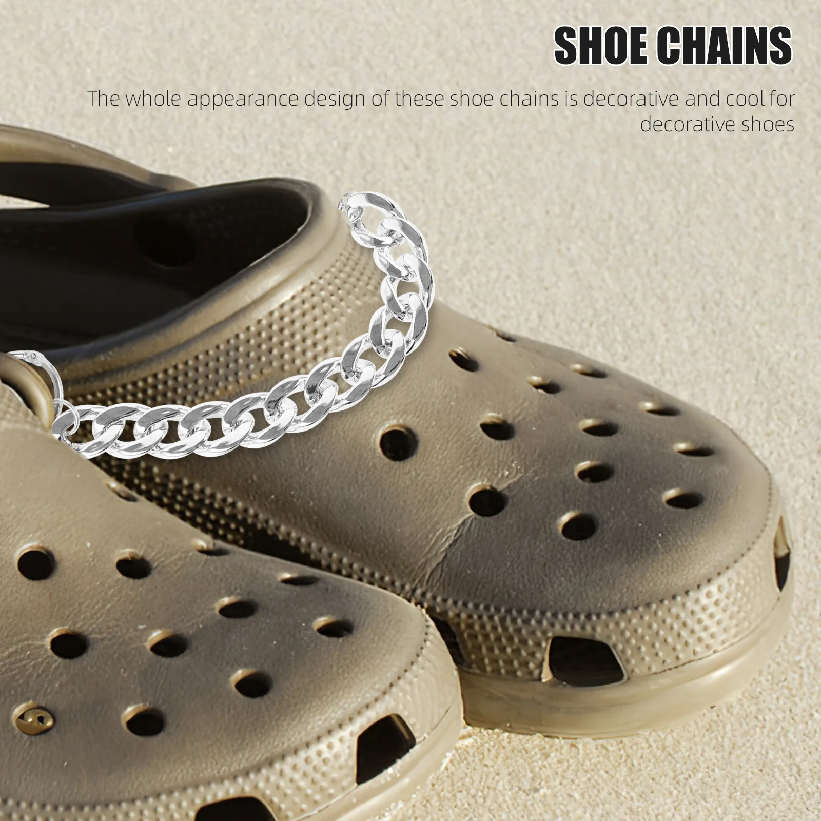 

TENDYCOCO 2pcs Women's Shoe Chains with Acrylic Charms Punk Sandal Buckle Decor Handmade Fashion Chain for Pants Accessories