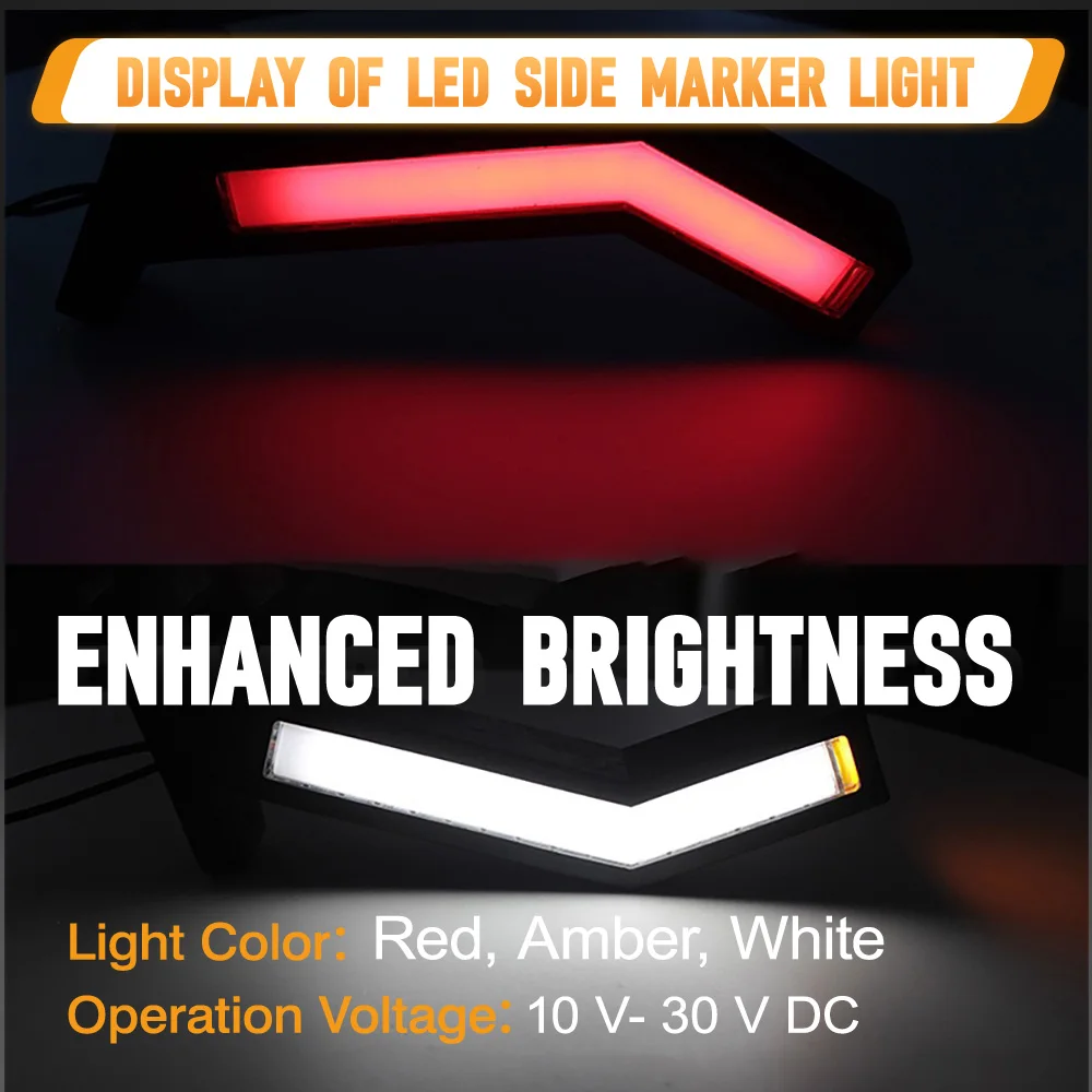 

1pair Universal 12-24V DC/10-30V DC Waterproof Trailer 33 LED Side Marker Lighting Outline Marker lamp For Vans Trucks Trailers