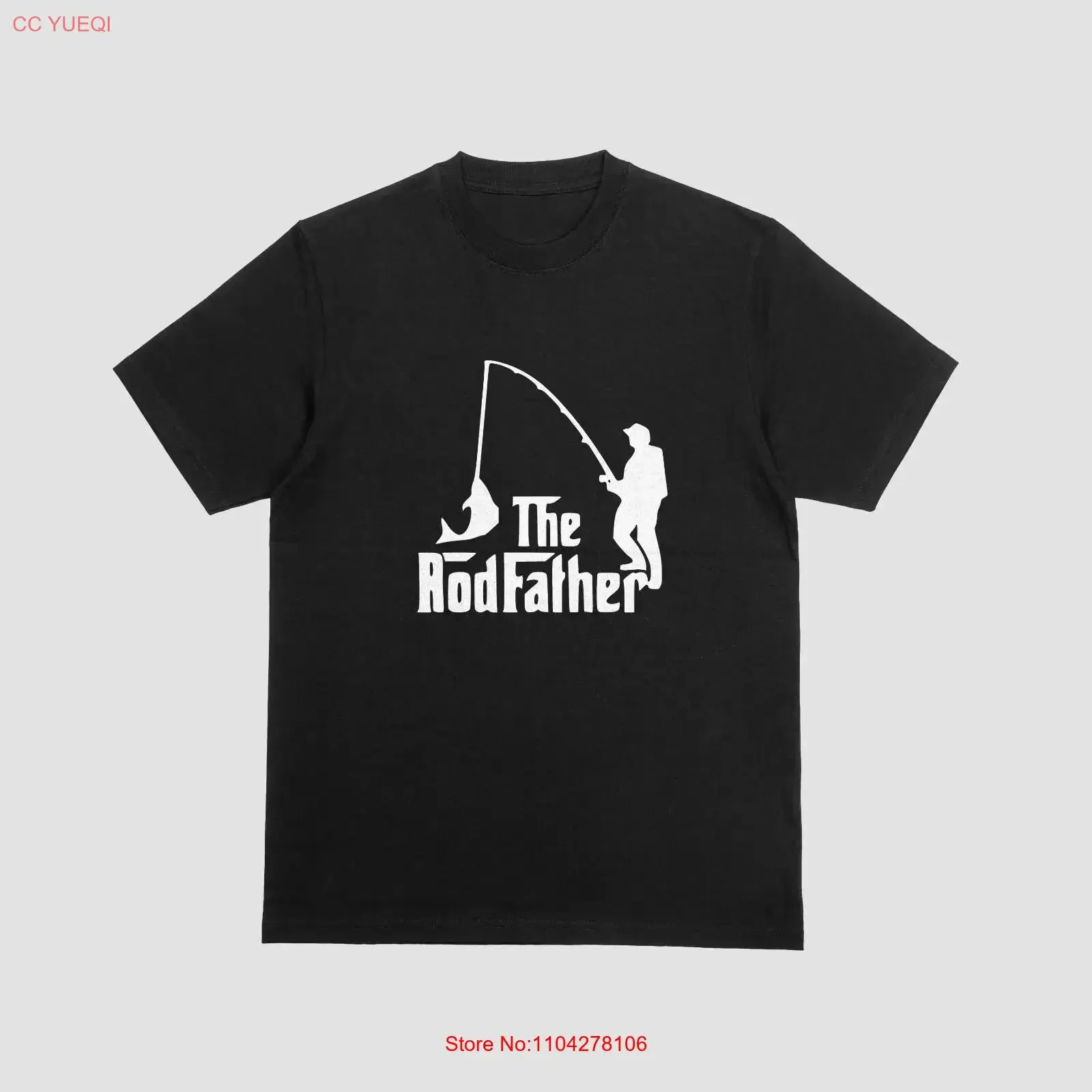 The Rodfather T Shirt Funny Fishing Dad Joke Godfather 045 vintage Washed homme designer clothes Stretched Comfortable graphic