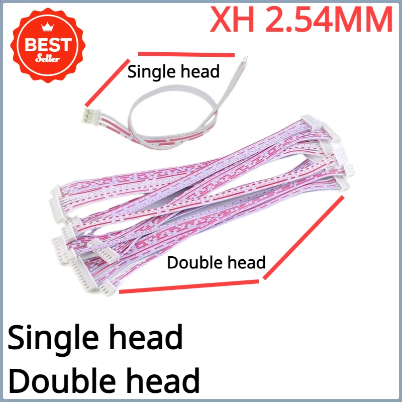 10Pcs XH2.54 XH 2.54mm 2/3/4/5/6/7/8/9/10/12 Pin Female Plug Terminal Cable JST Wire Connector Single/Double Head Red White Line