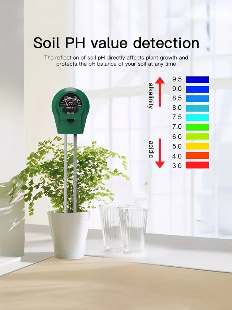 1 PCS Digital 3 In 1 Soil PH Meter Moisture Monitor Temperature Sunlight Tester For Gardening Plants Blumen Tester Testing