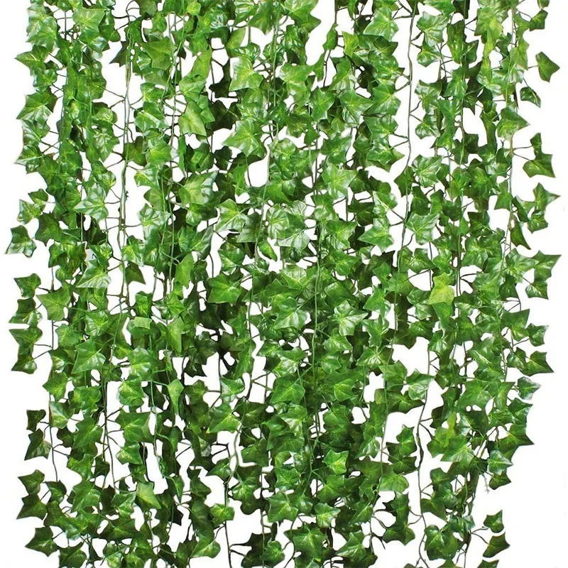 

120pcs Artificial Ivy Garland Palnts 2.2m Fake Vine UV Resistant for Outdoor Green Leaf Plant Hanging Decoration Home Decor