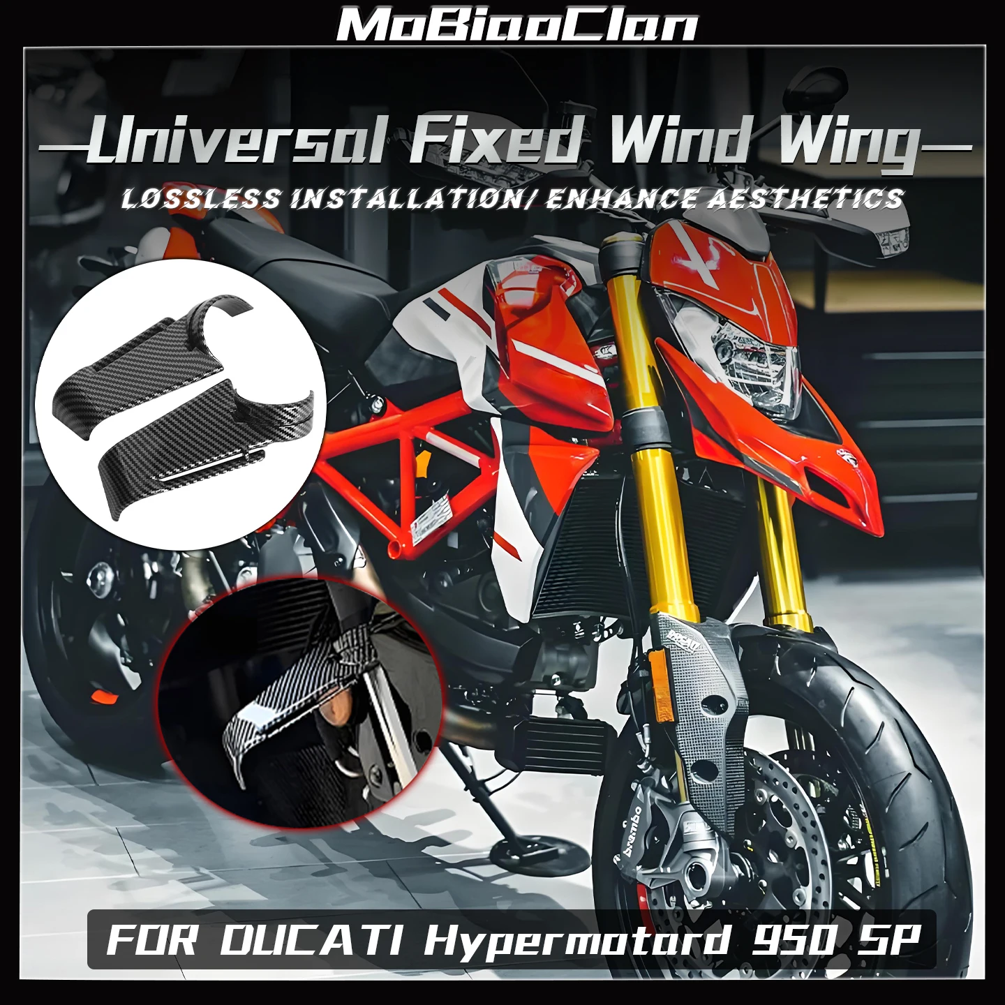 

Для Ducati Hypermotard 950 950 SP амортизирующее фиксированное крыло, боковая направляющая пластина, детали мотоцикла, универсальное фиксированное крыло