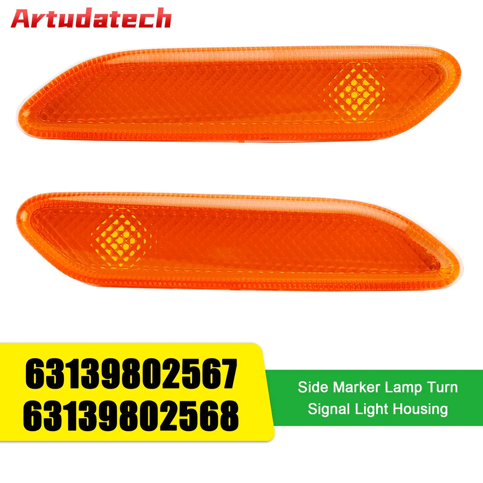 

Artudatech Pair Side Marker Lamp Turn Signal Light Housing for MINI R60 10-17 R61 12-17 yellow Car Accessories