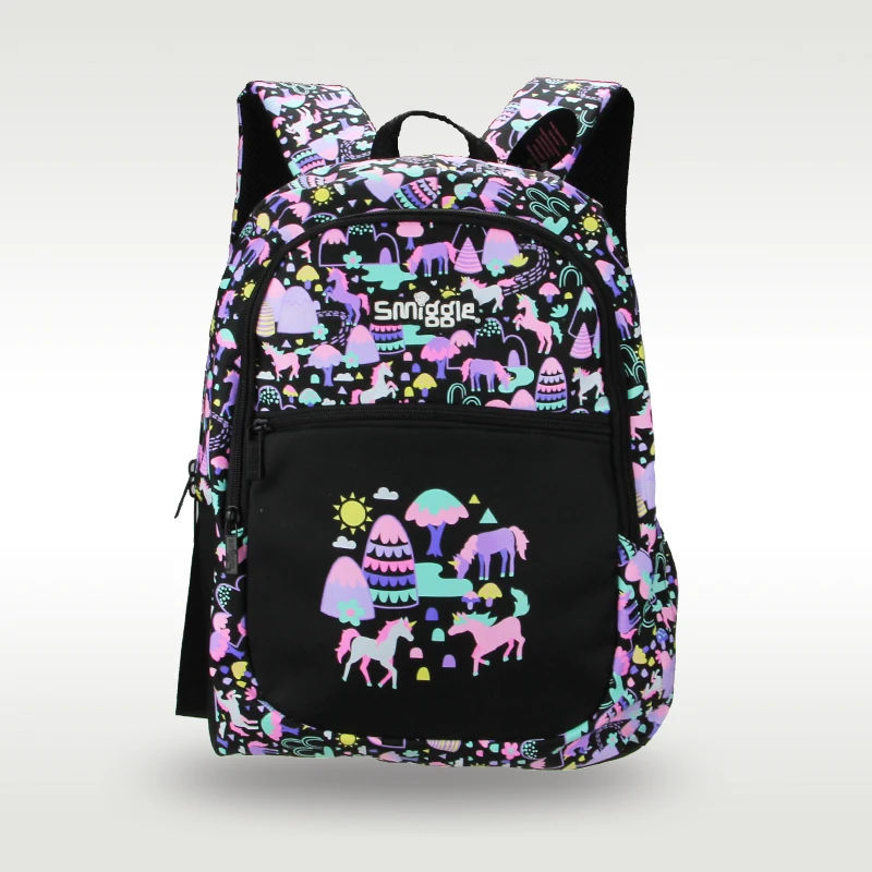 

Australia Original Smiggle High Quality Boys Kindergarten Bag Black Horse Backpack Kids Cool School Bag 7-12 years old