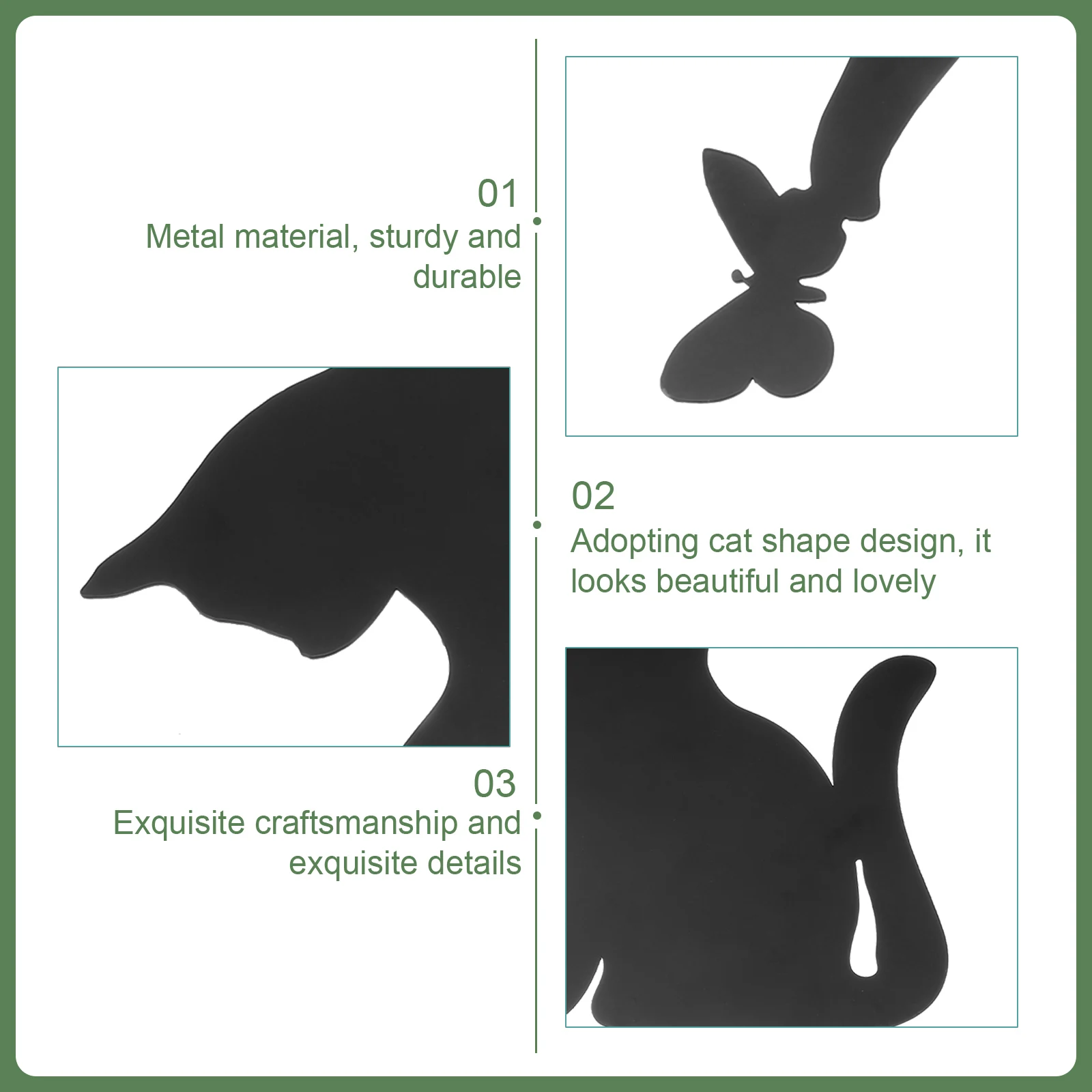 

Iron Cat Metal Garden Animal Statue Black Color Animal Cat Garden Decoration Shape Yard nament